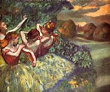 Edgar Degas Canvas Paintings - Four Dancers